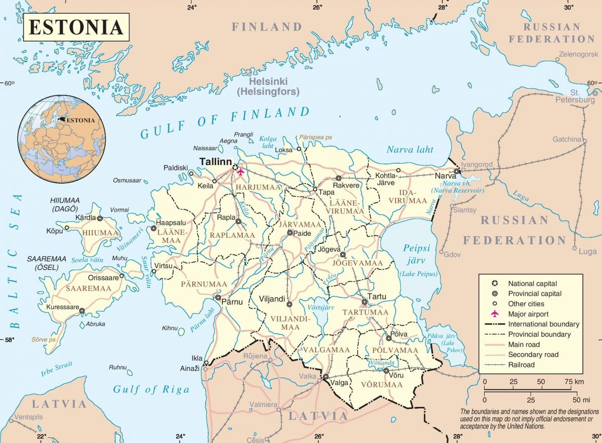 ესტონეთის რუკა