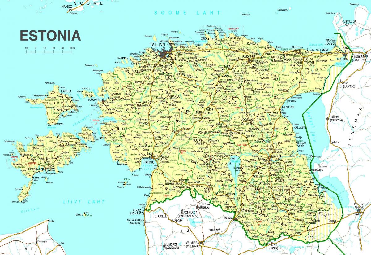 რუკა ესტონეთის საგზაო