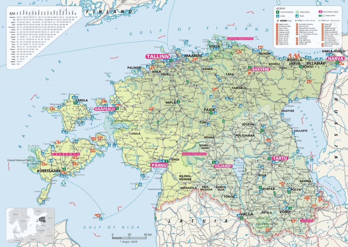 ტურისტული რუკა ესტონეთი