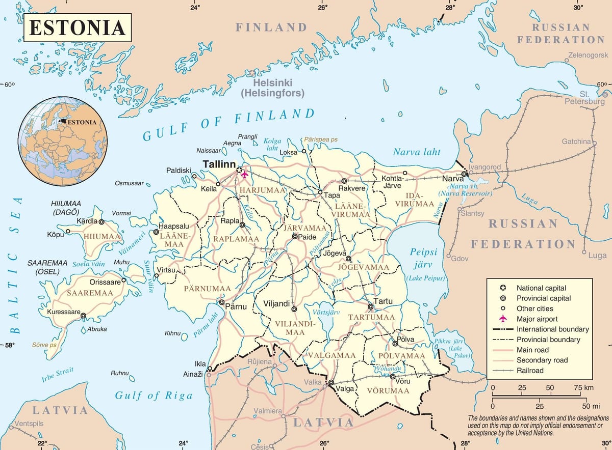 ესტონეთის რუკა