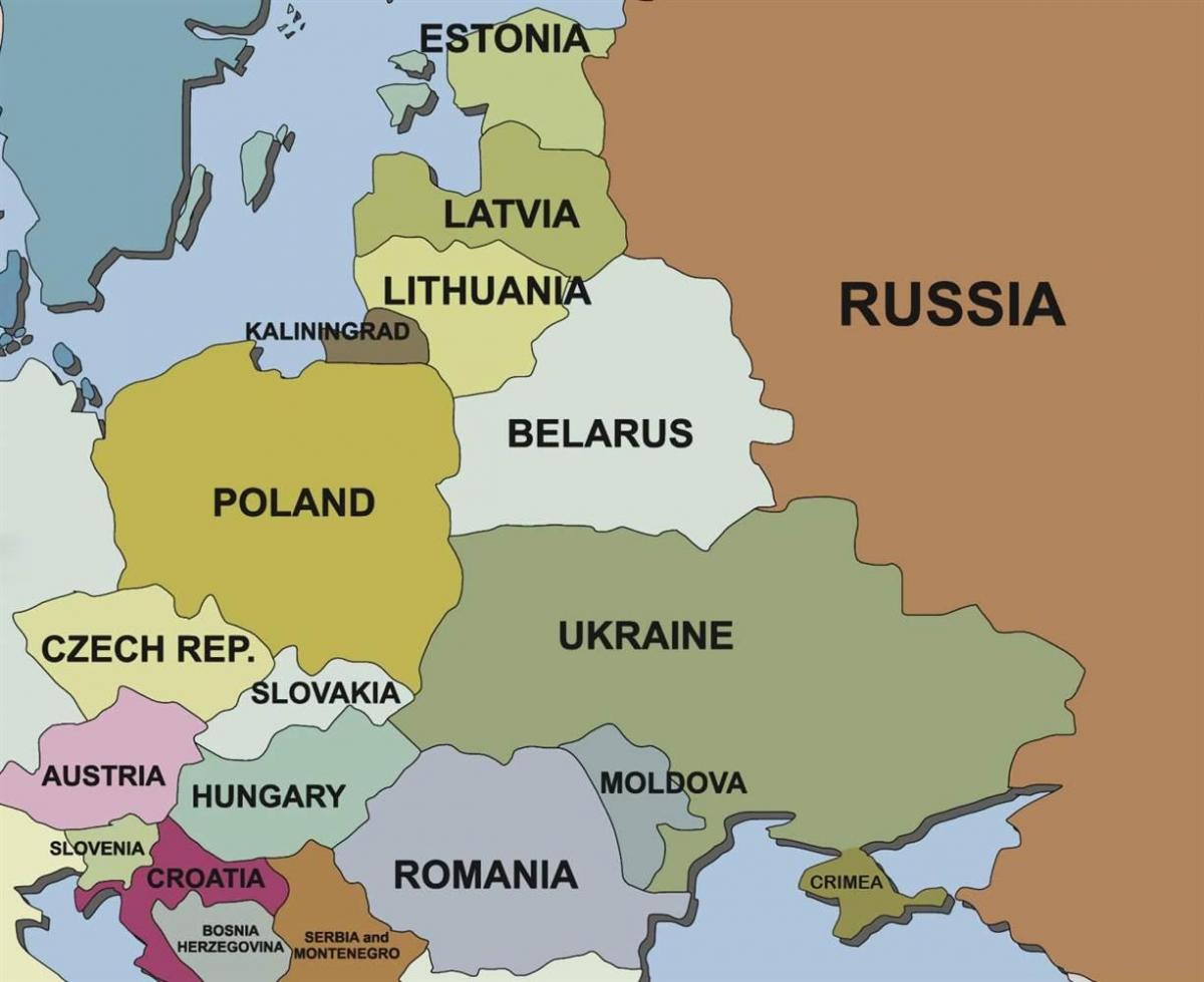 რუკა რუკა ესტონეთის მის მიმდებარე ქვეყნებში